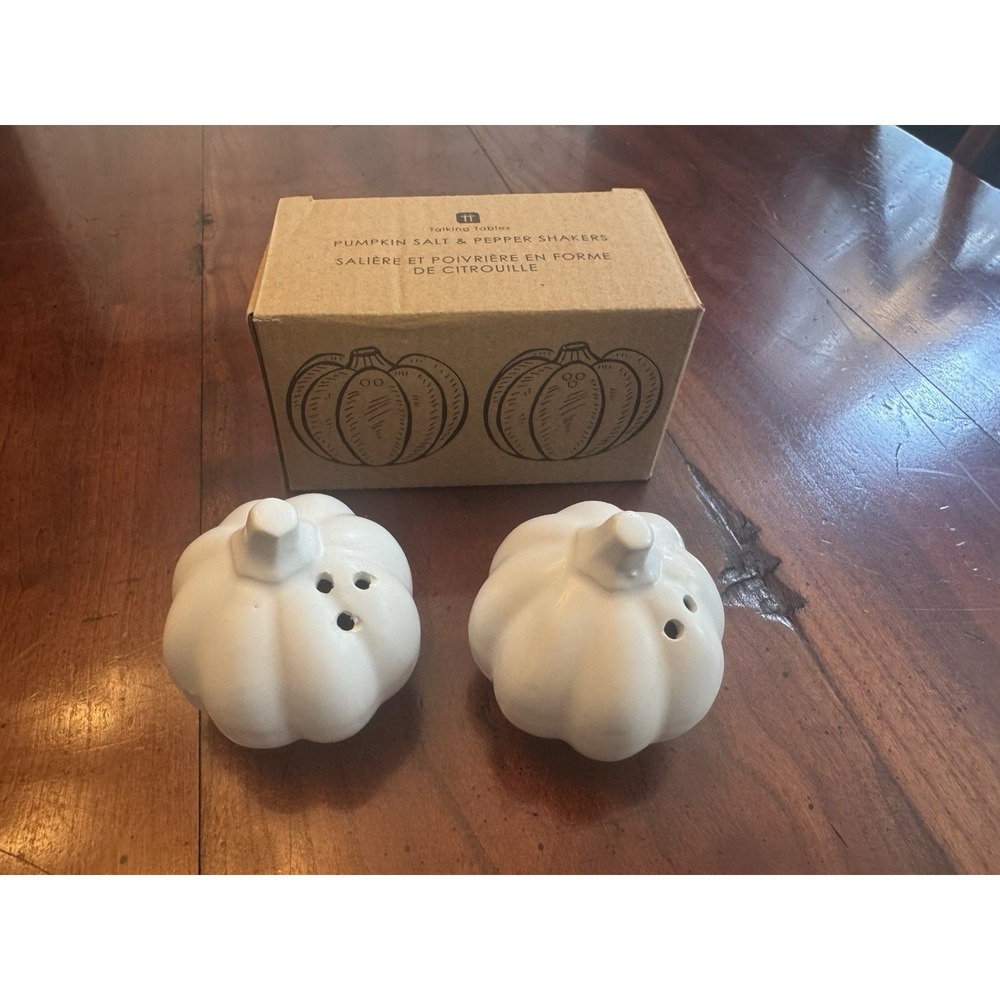 Talking Tables Pumpkin Salt & Pepper Shakers Fall Thanksgiving New‎